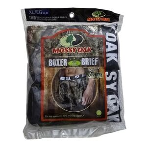 NWT Mossy Oak Mens Boxer Briefs 2 Pack Camo Cotton Stretch Extra Large 40-42